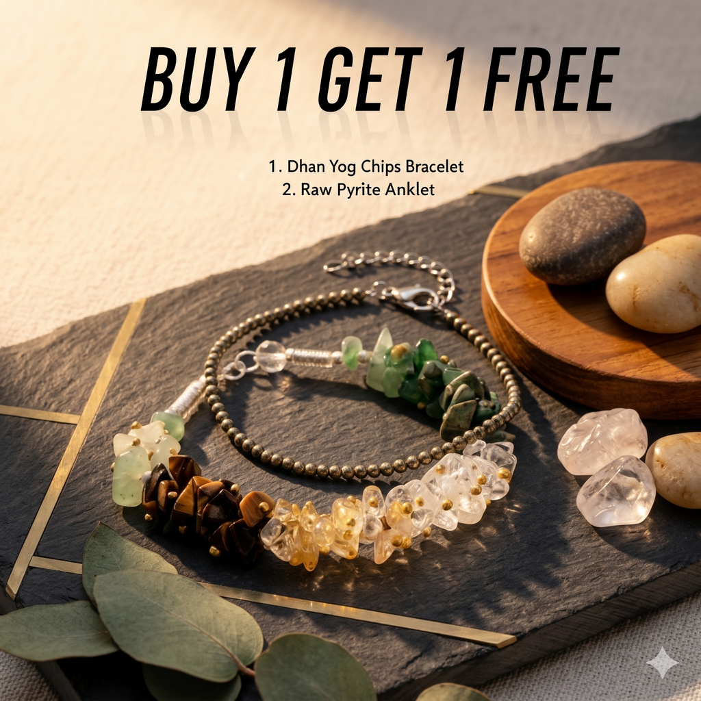 Combo - Dhan Yog Chips Bracelet + Pyrite Anklet (BUY 1 GET 1)