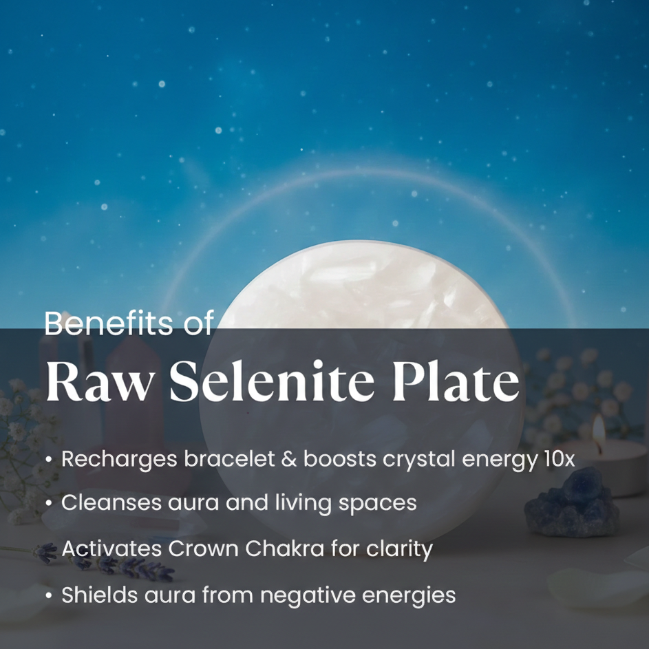 Dhan Sukh Chips Bracelet With Free Raw Selenite Plate