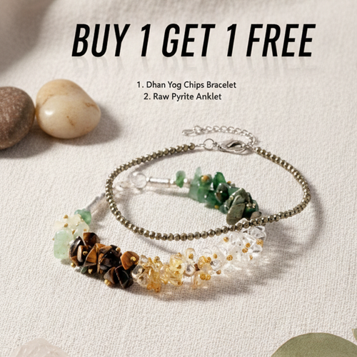Combo - Dhan Yog Chips Bracelet + Pyrite Anklet (BUY 1 GET 1)