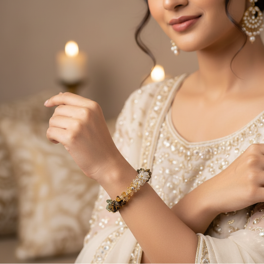 Combo - Dhan Yog Chips Bracelet + Pyrite Anklet (BUY 1 GET 1)