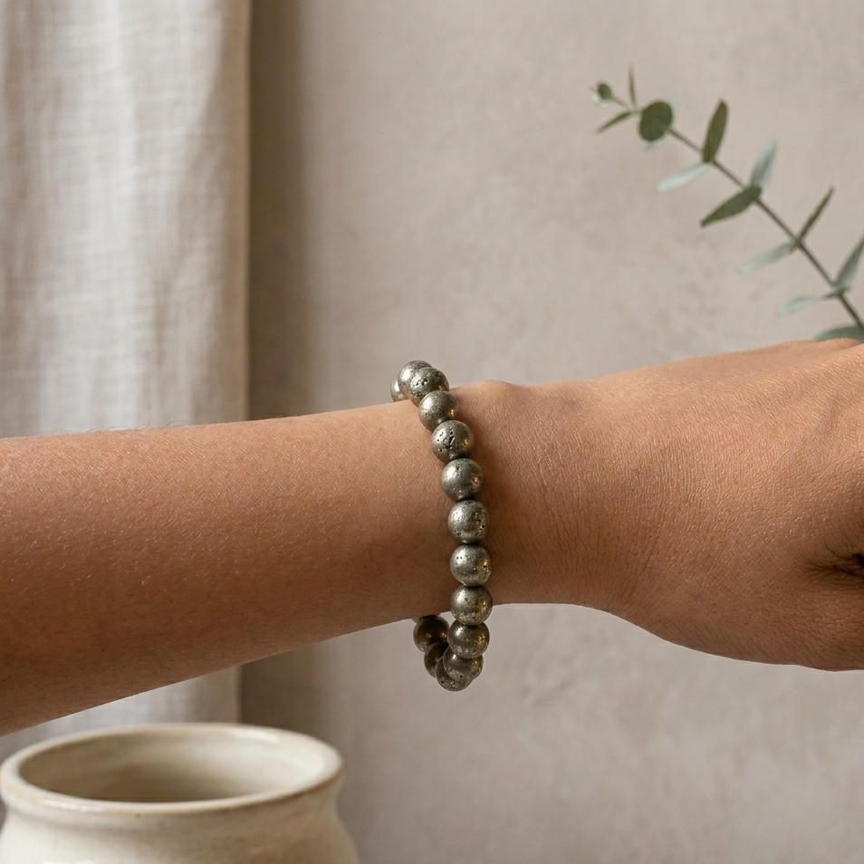 Raw Pyrite Anklet & Bracelet (Couple Combo)